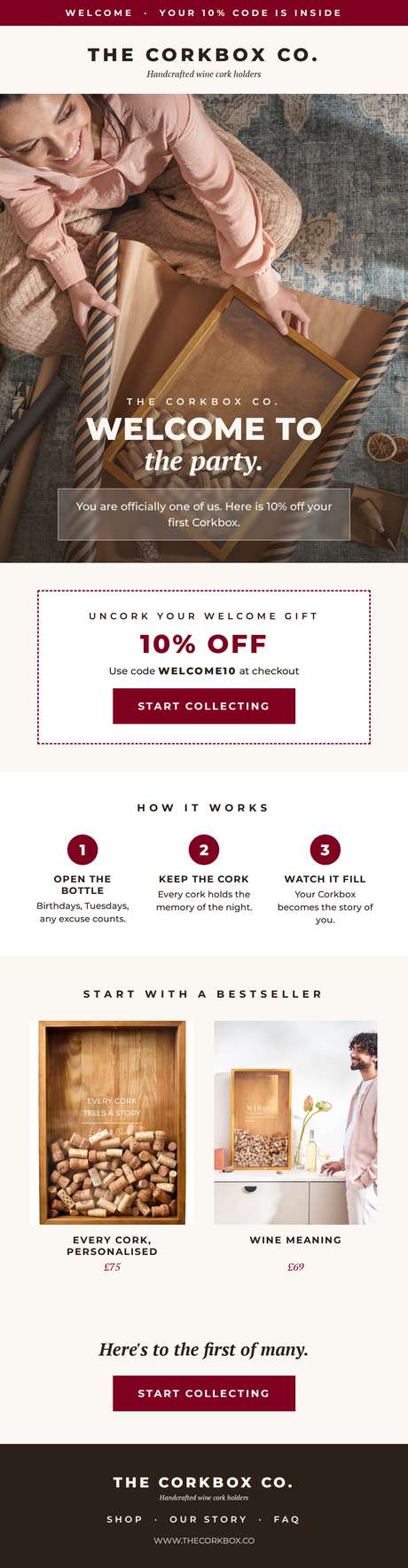 Welcome flow email designed by JHA Media