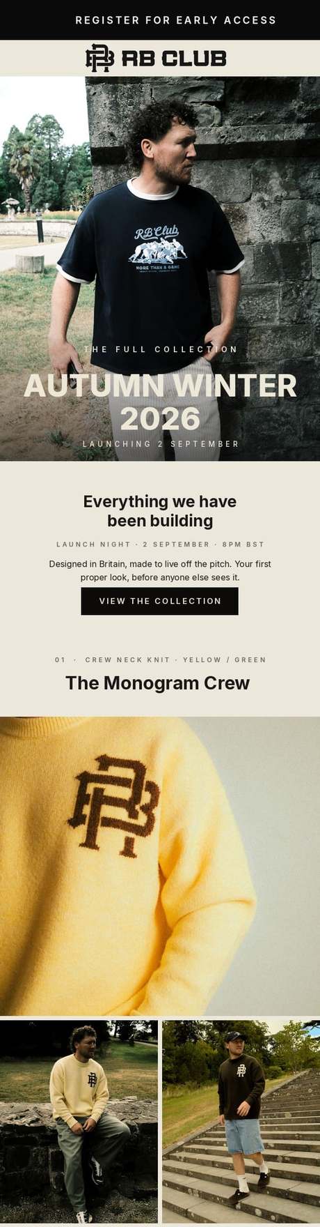 Collection launch email designed by JHA Media