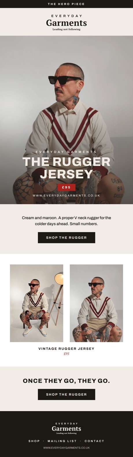 Product drop email designed by JHA Media