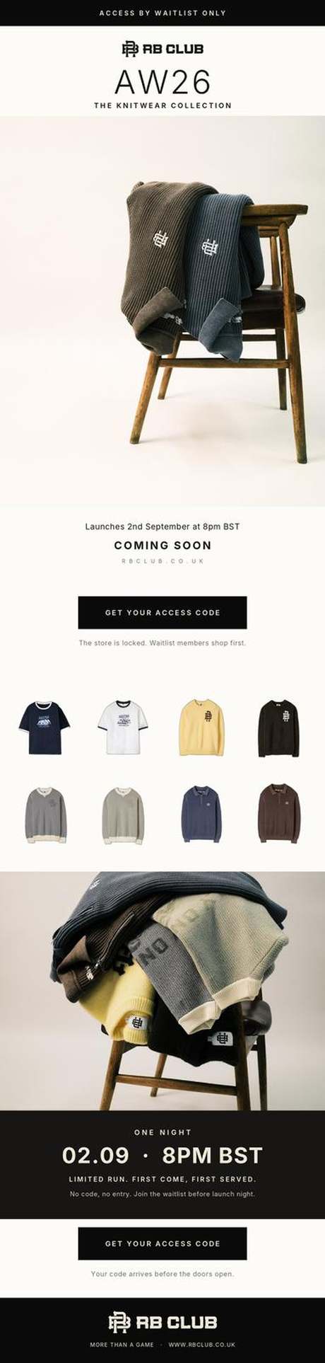 Collection reveal email designed by JHA Media